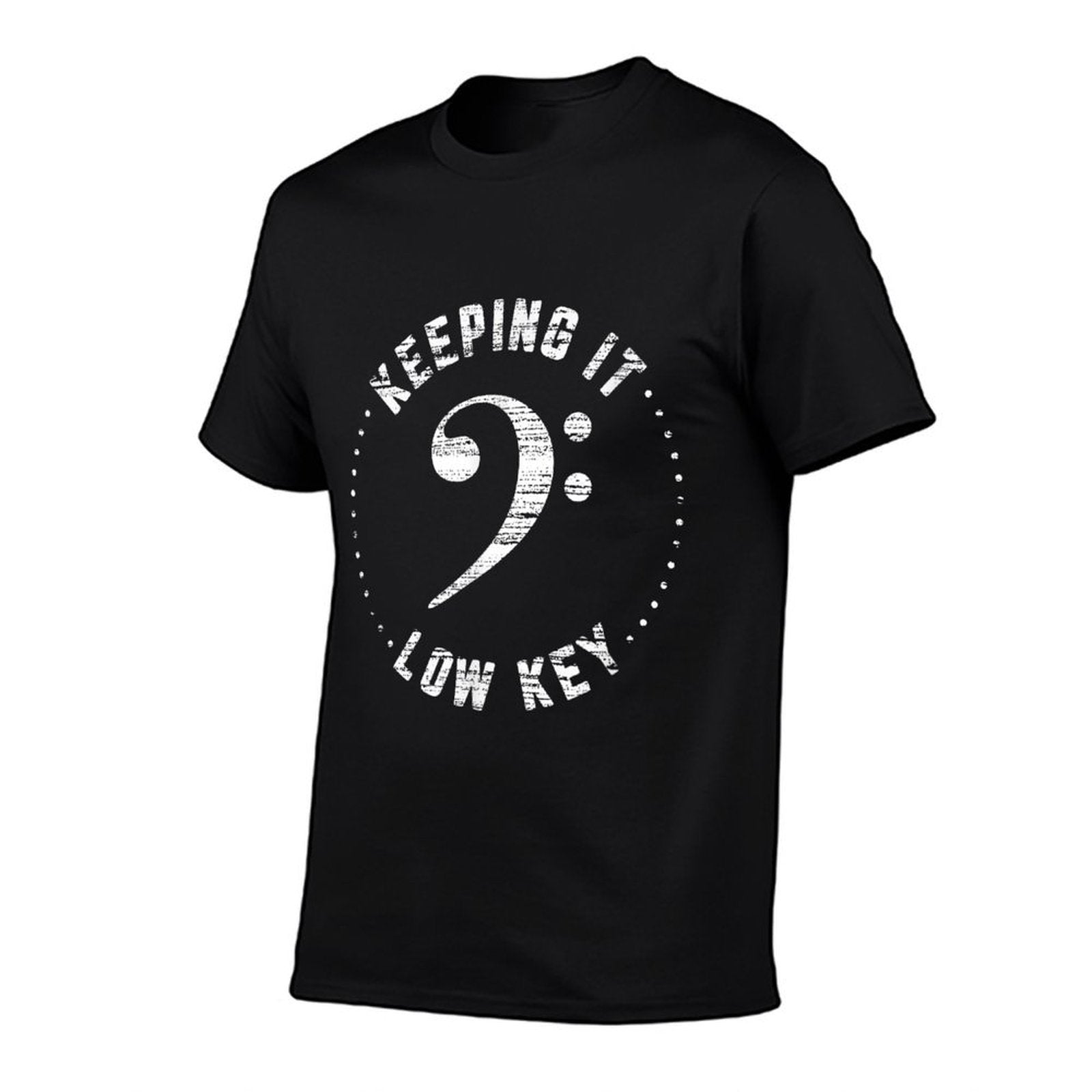 Bass Clef Music Keeping It Low Key Musician Humor  Cotton T-Shirt