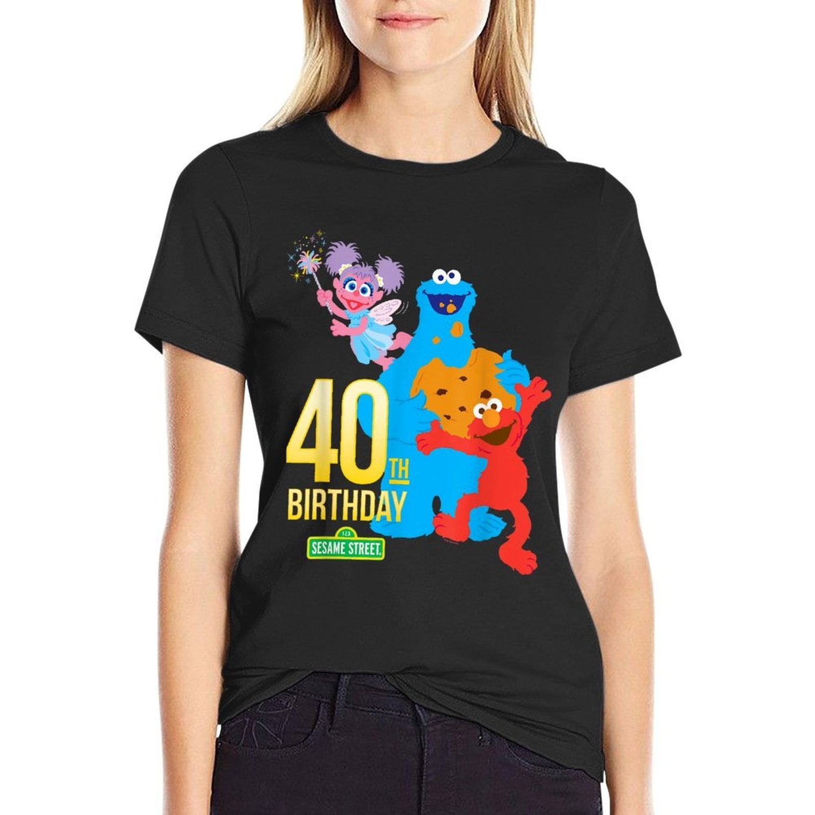 Sesame Street 40th Birthday  High-quality Stitching T-Shirt