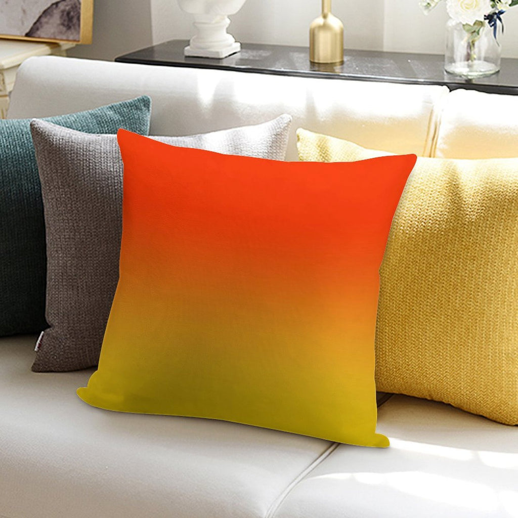 OMBRE GRADIENT ORANGE RED AND YELLOW ONE OF 100 CHIC OMBRE 2 TONE DESIGNS ON OZCUSHIONS Soft Home Decor Throw Pillow