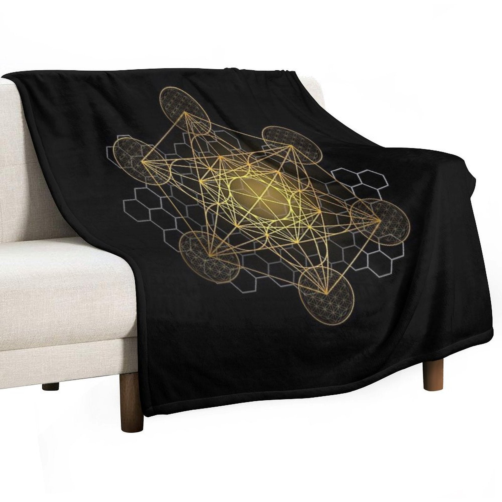Sacred Geometry Metatron's Cube Quick-dry Throw Blanket