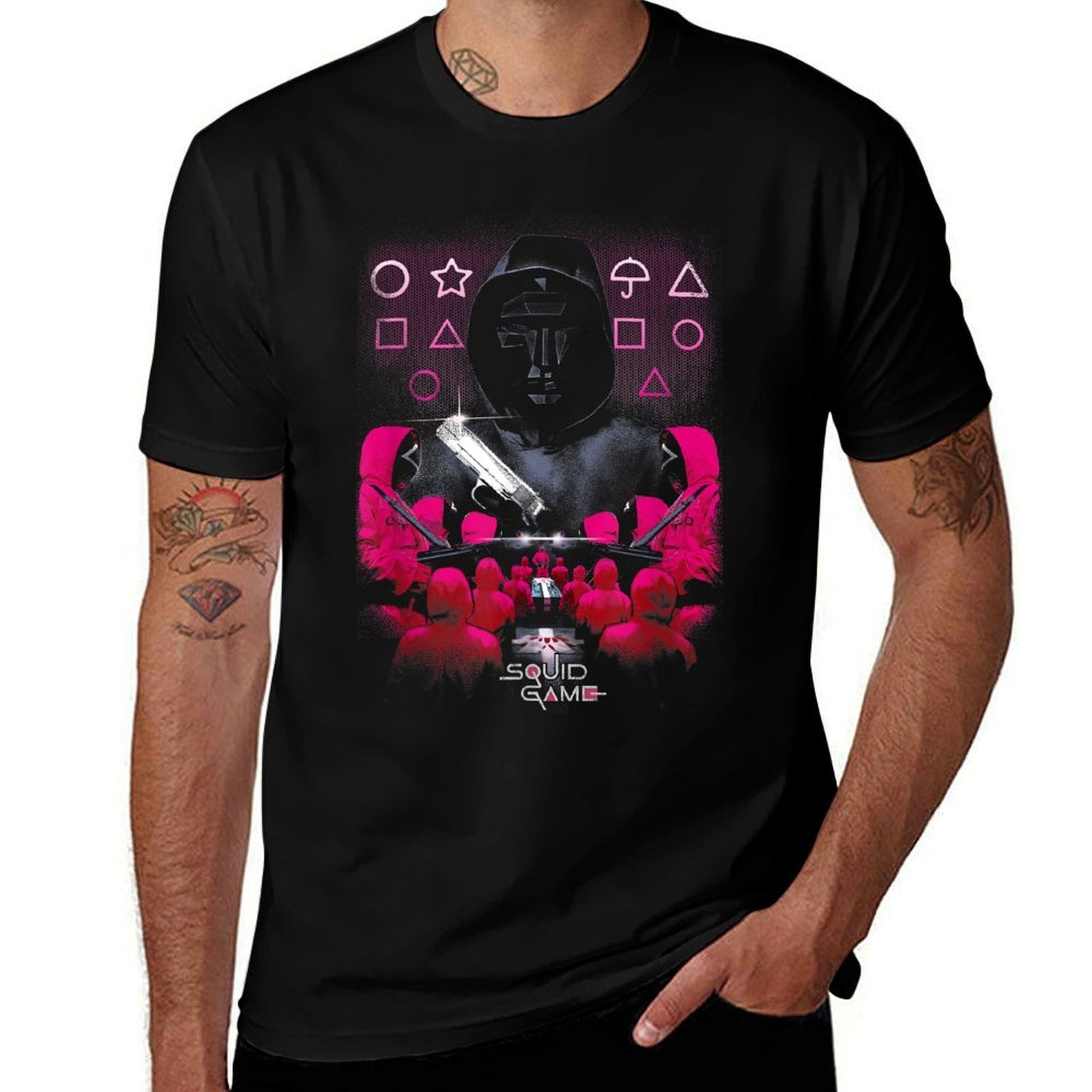Squid Game Front Man Geometric Poster  Vintage-inspired T-Shirt