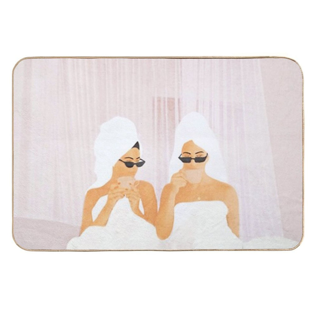 Morning with A Friend  Easy Maintenance Bath Mat