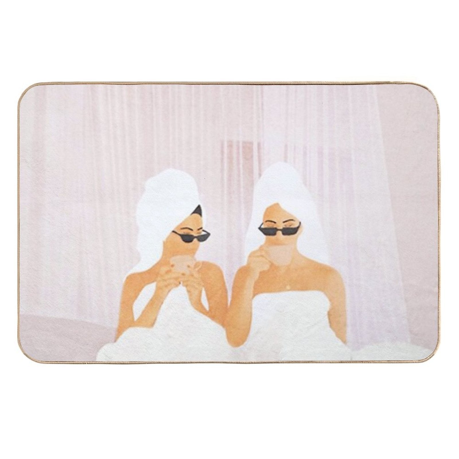 Morning with A Friend  Easy Maintenance Bath Mat