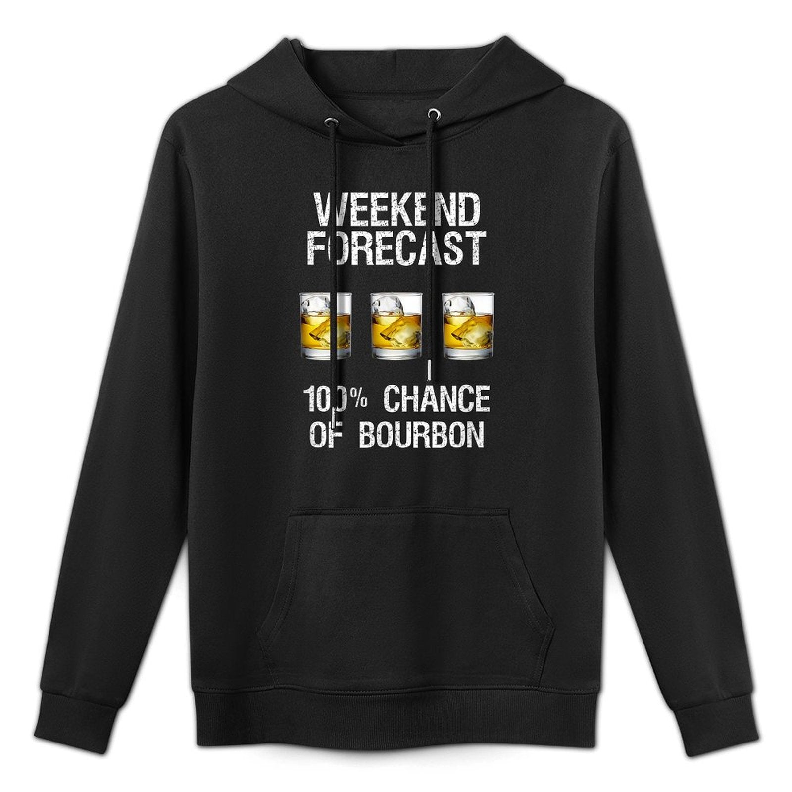 Bourbon Gift - Funny Bourbon Forecast Cotton-Polyester Blend Hoodie
