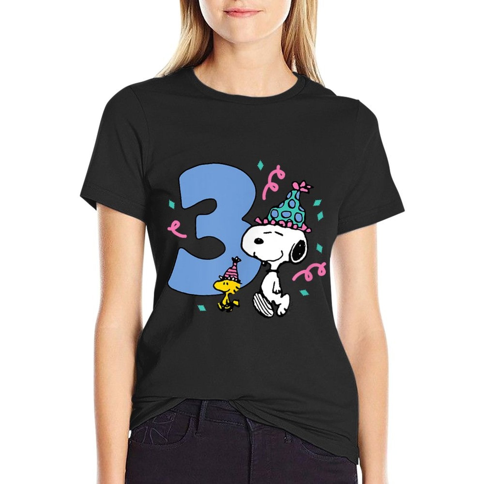 Peanuts - Snoopy And Woodstock 3rd Birthday Party  Quick-drying T-Shirt