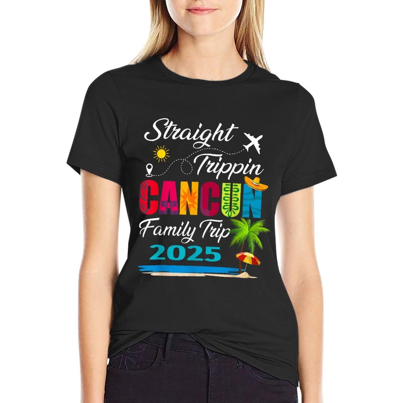 Straight Trippin 2025 Family Trip Cancun Mexico Vacation  Odor-resistant T-Shirt