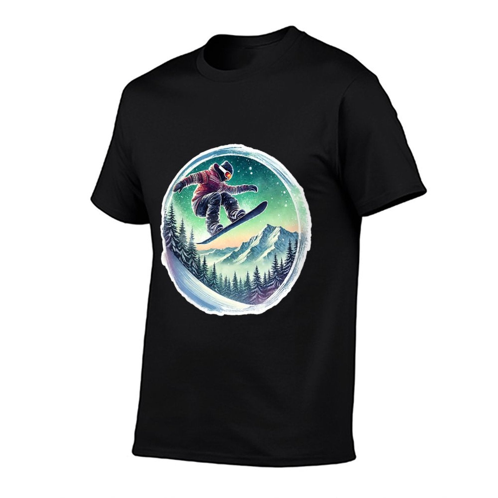 Womens Snowboarder's Twilight Ride  Summer-ready Fabric T-Shirt
