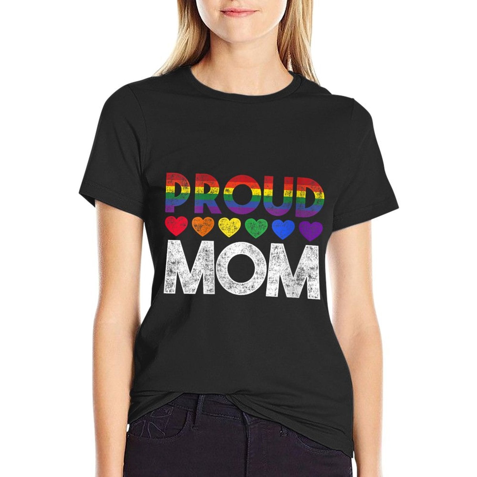 Womens Proud Mom LGBT  Easy-care T-Shirt