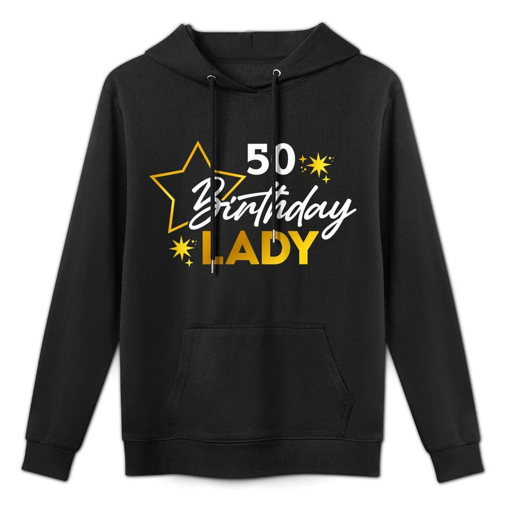 Womens 50th Birthday Lady for Her Fiftieth Bday Woman Shape Retention Hoodie
