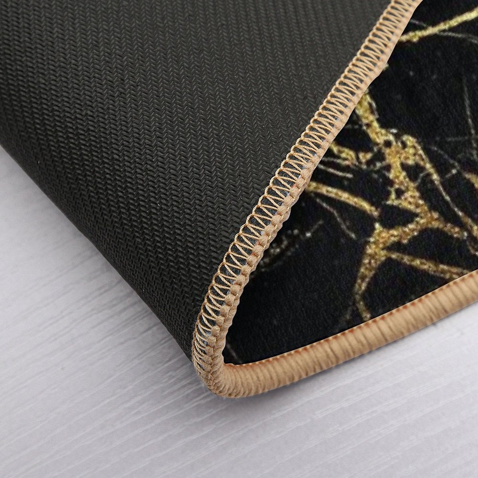 Black Gold Marble  Pet-Safe Bath Mat