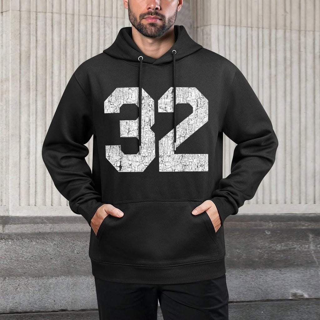 Jersey Uniform Number #32 Athletic Sports 32nd Birthday Shape Retention Hoodie