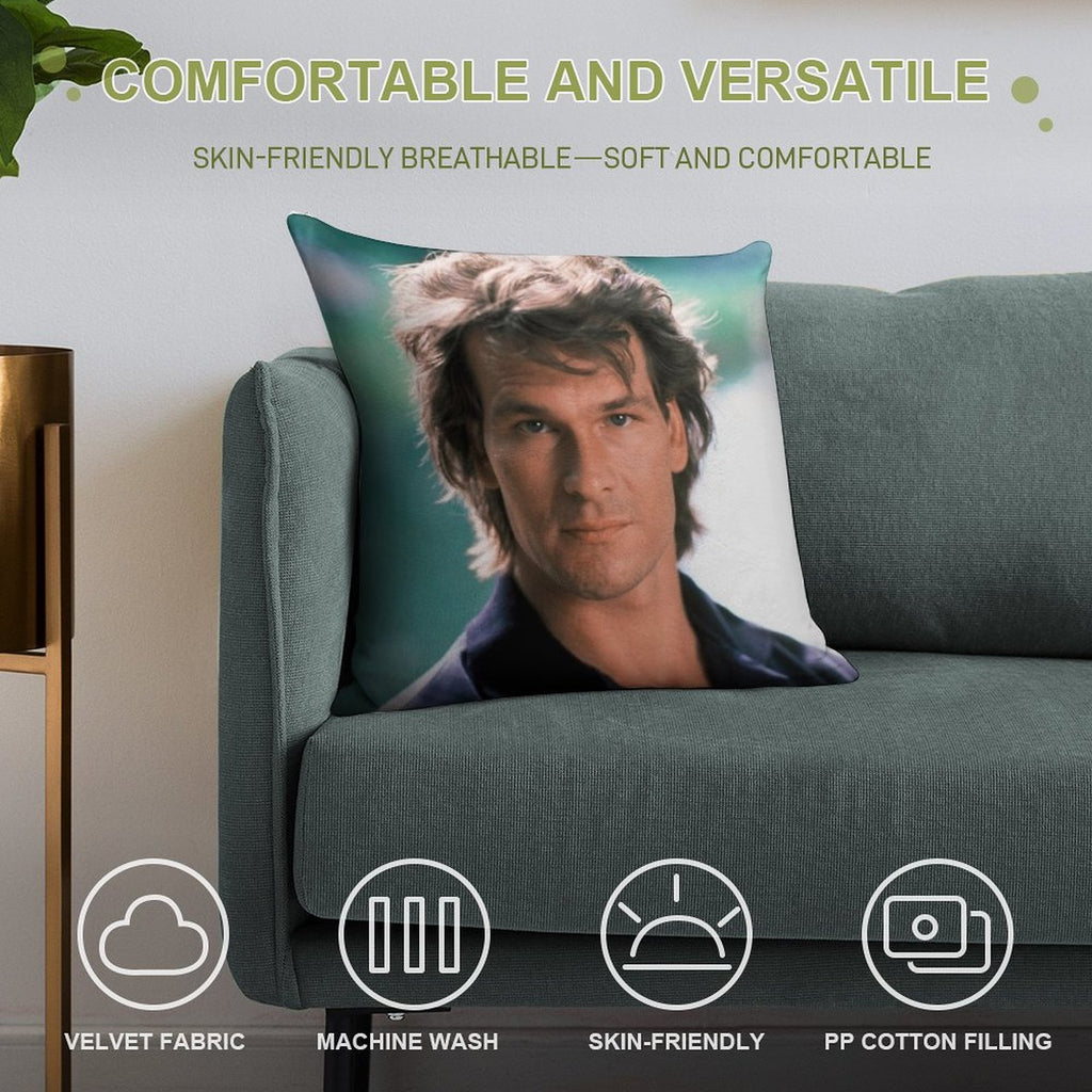 Patrickl Swayze Soft Shrink-Resistant Throw Pillow