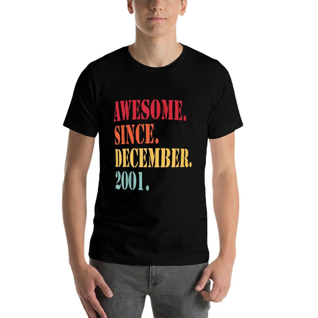 Awesome Since December 2001 For 21 Year Old - 21st Birthday  Summer-ready Fabric T-Shirt