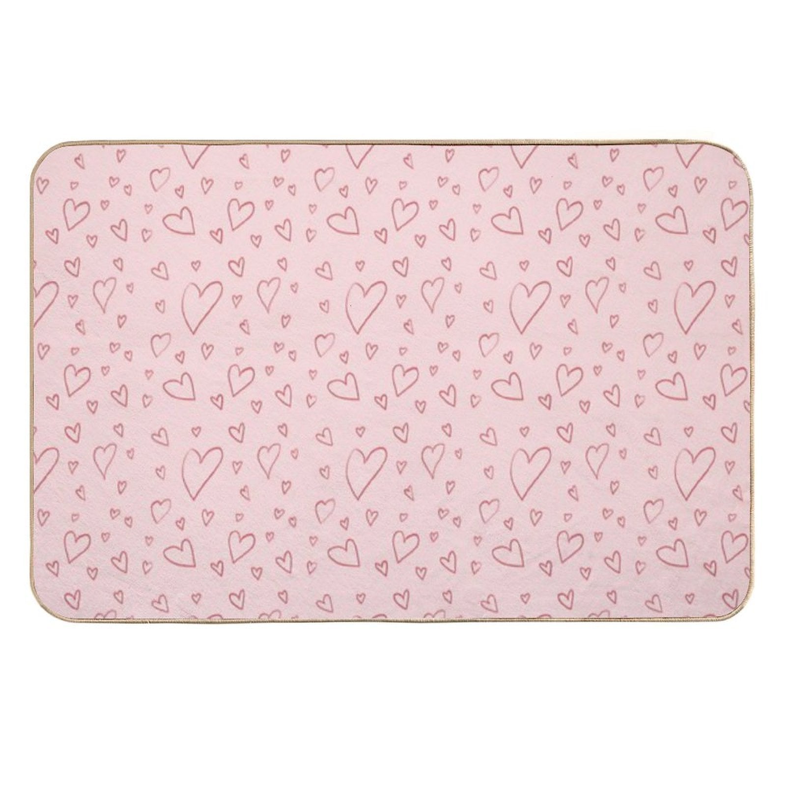 Cute Sweet Pink Hearts As Romantic Seamless Pattern Background Backdrop Wallpaper, Illustration of Love for Valentine's Day  Fade-Resistant Bath Mat