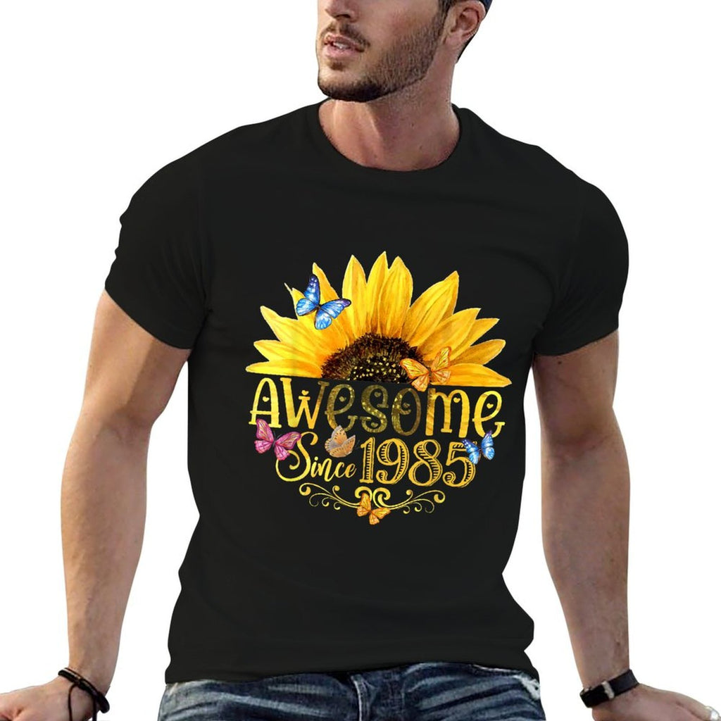 Awesome Since 1985 Sunflower 40th Birthday Vintage 1985  Tagless Design T-Shirt