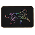 Dressage Horse One Line Art Rainbow  Fade-Resistant Bath Mat