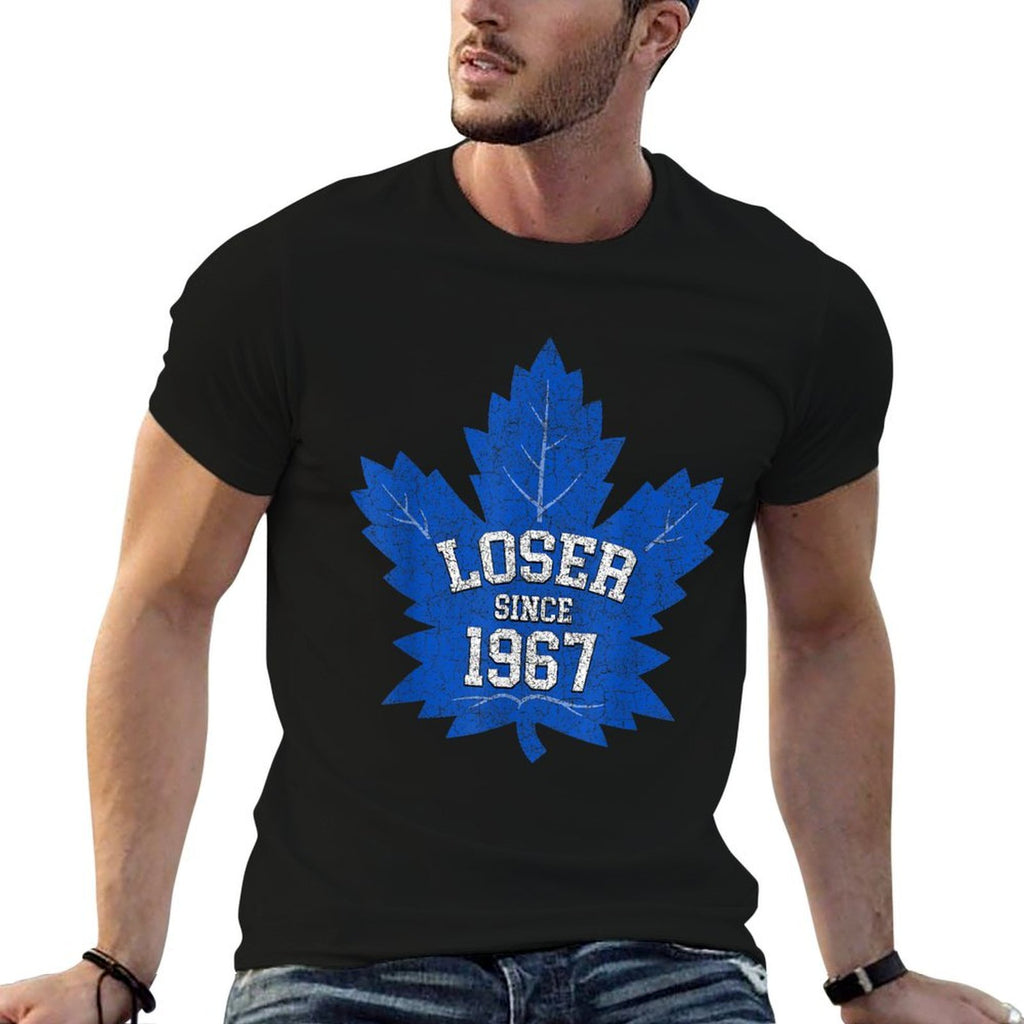 Loser Since 1967 Maple Tree Leaves Blue  Soft T-Shirt
