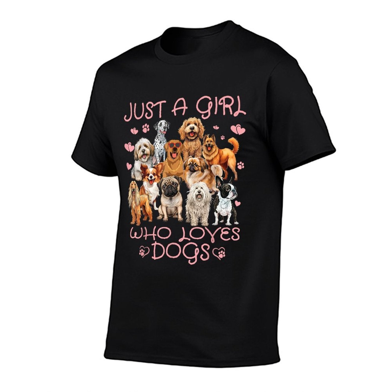 Funny Cute Dog Puppy Lover Just A Girl Who Loves Dogs  Tagless Design T-Shirt
