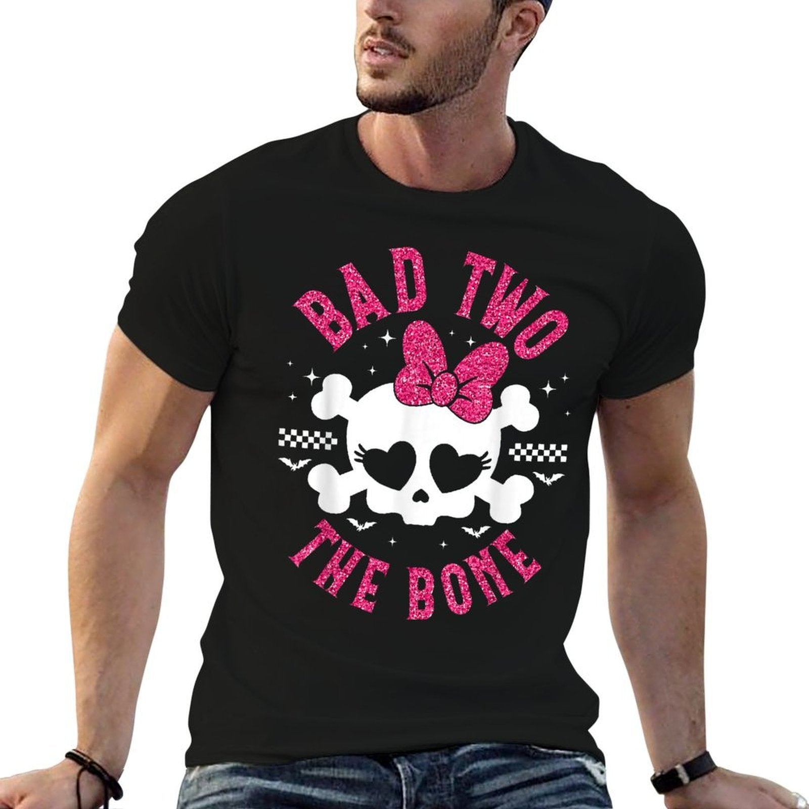 Bad Two The Bone 2nd Birthday 2 Years Old Kids Girls  Cotton T-Shirt