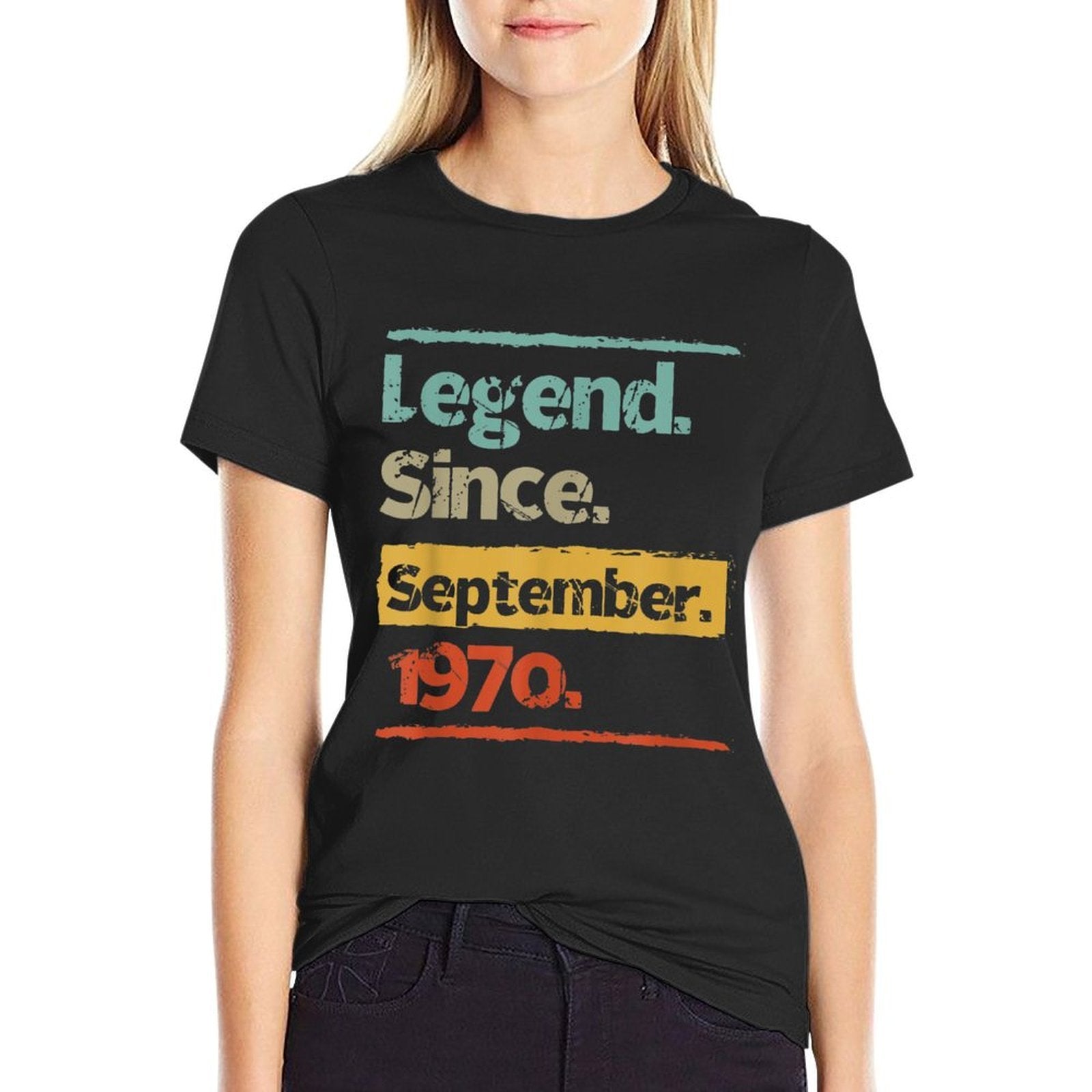 Vintage Retro Legend Since September 1970 50th Birthday Gift  Heathered Texture T-Shirt