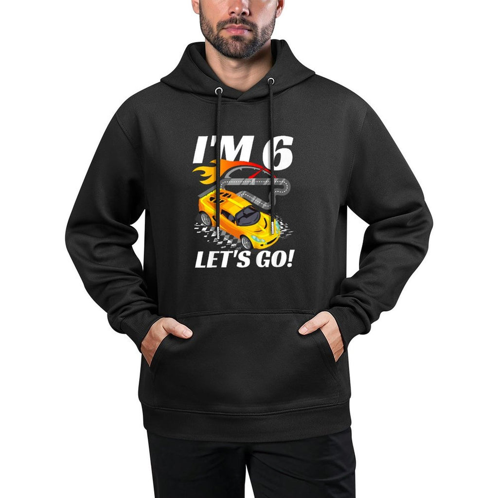 6 Year Old 6th Racing Racecar Birthday Party Boys Girls Adjustable Hood Hoodie