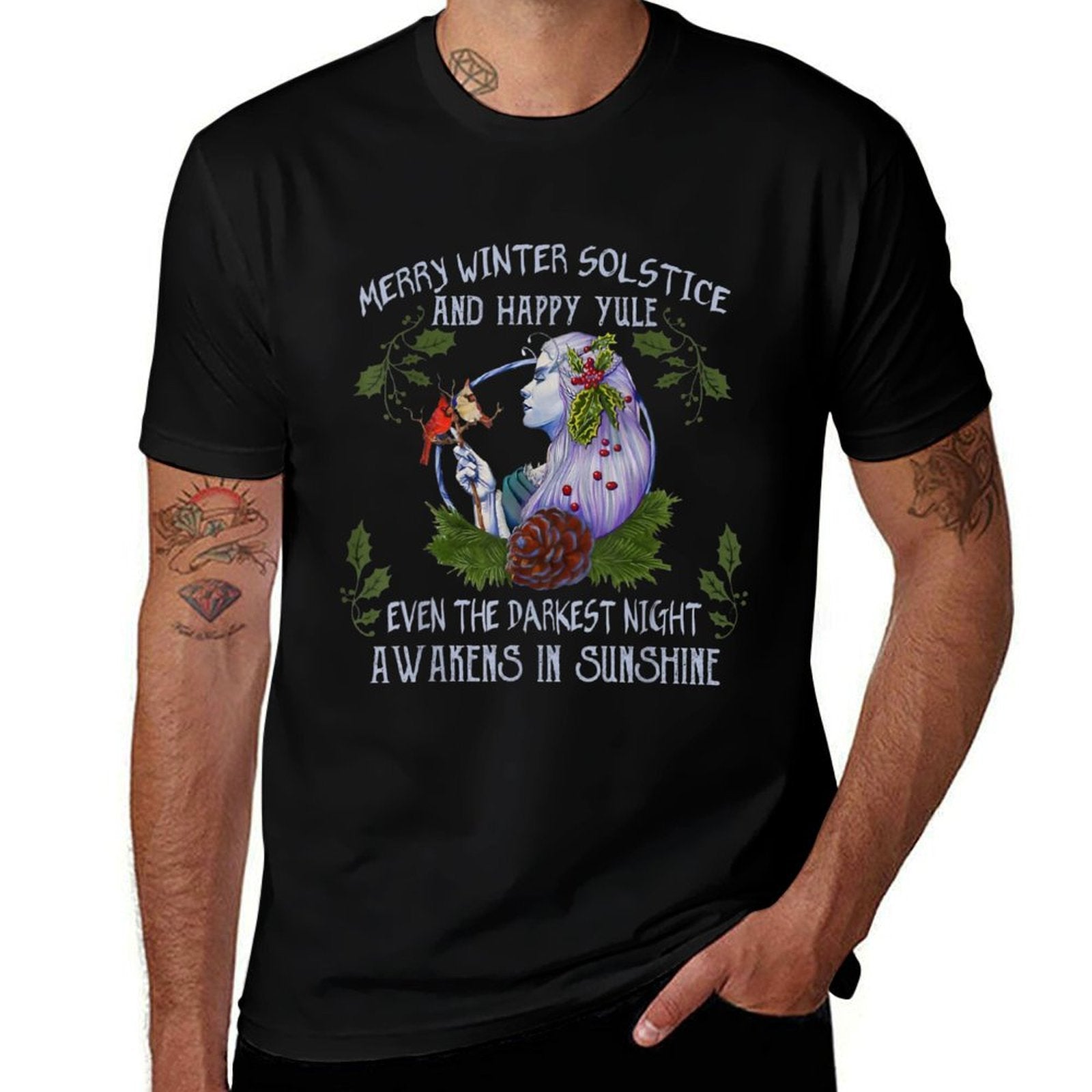Merry Winter Solstice And Happy Yule  Moisture-wicking T-Shirt