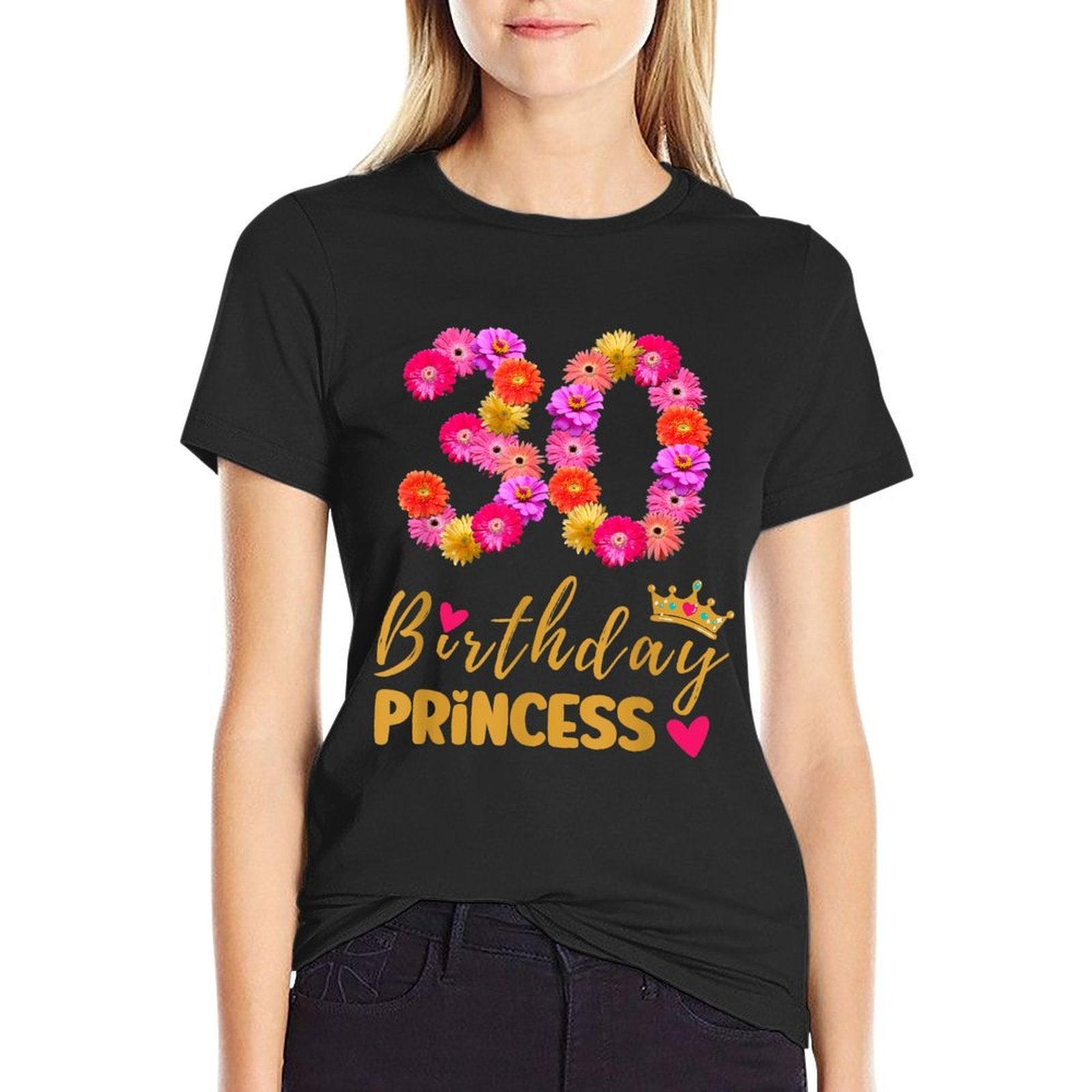 30 Year Old Birthday Princess Flower Its My 30th Birthday  Rolled Sleeves T-Shirt