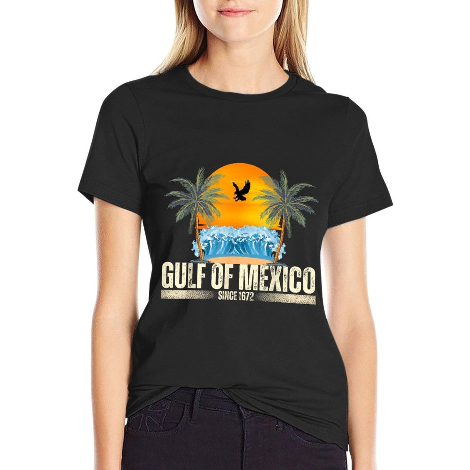 Gulf of Mexico Since 1672 Vintage Beach Gulf of Mexico Retro  Stretchy T-Shirt