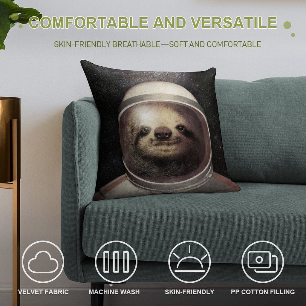 Space Sloth Soft Warmth Comfort Throw Pillow