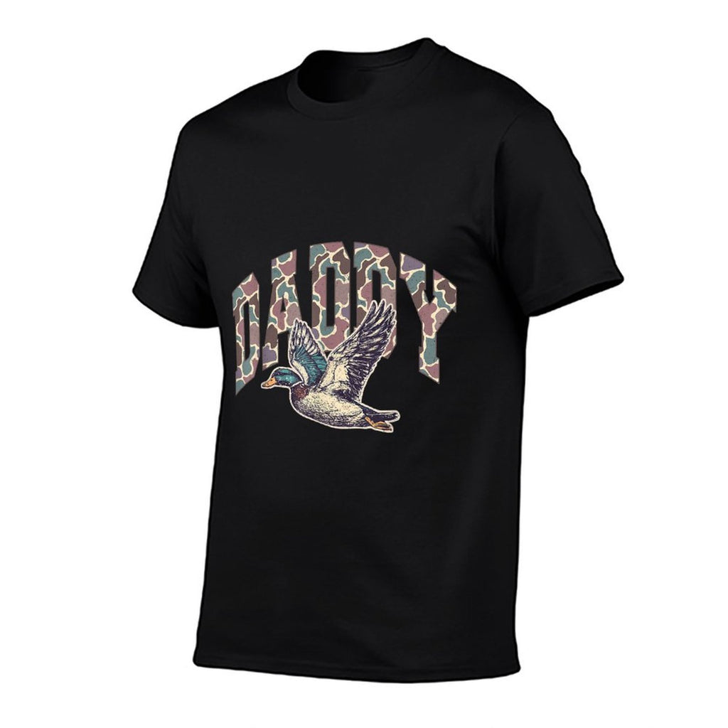Mallard Duck Hunting Dad Retro Camouflage Daddy Fathers Day  High-quality Stitching T-Shirt
