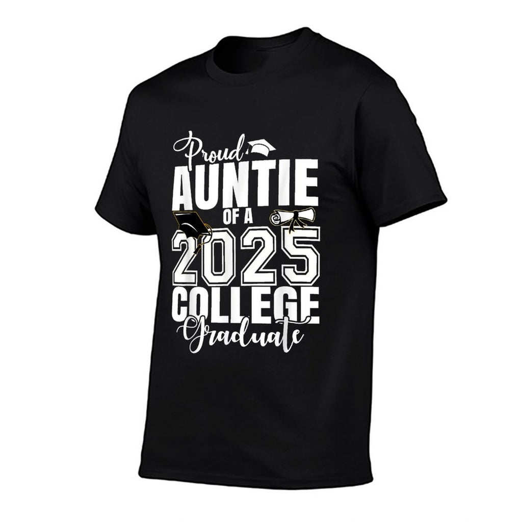 Proud Auntie Of A 2025 College Graduate Graduation  Trendy Pattern T-Shirt