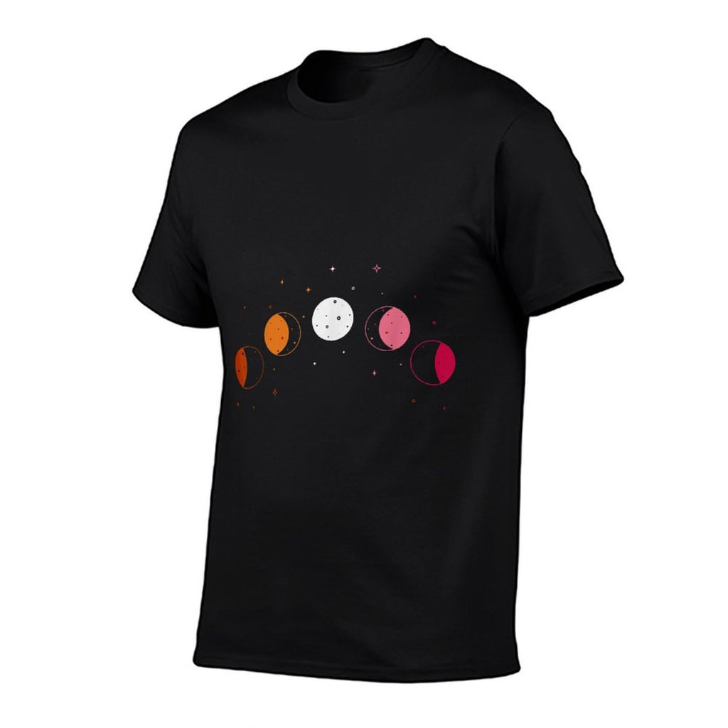 Moon Phases Subtle Lesbian Pride  Summer-ready Fabric T-Shirt