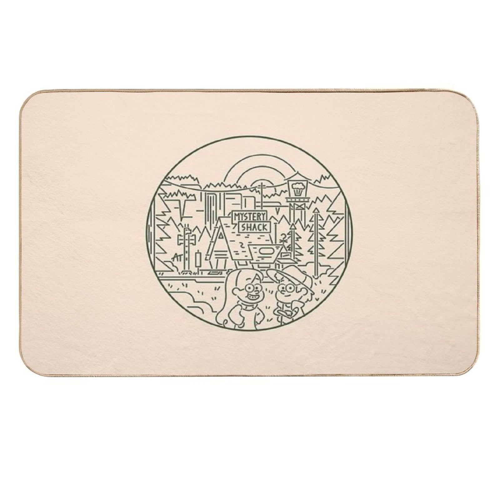 Gravity Falls Line Art  Toxin-Free Bath Mat