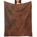 Leather Clouded Pattern Dark Premium Throw Blanket