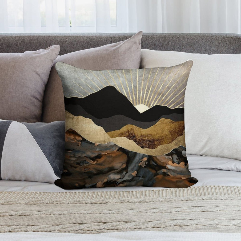 Copper And Gold Mountains Soft Decorative Cover Throw Pillow