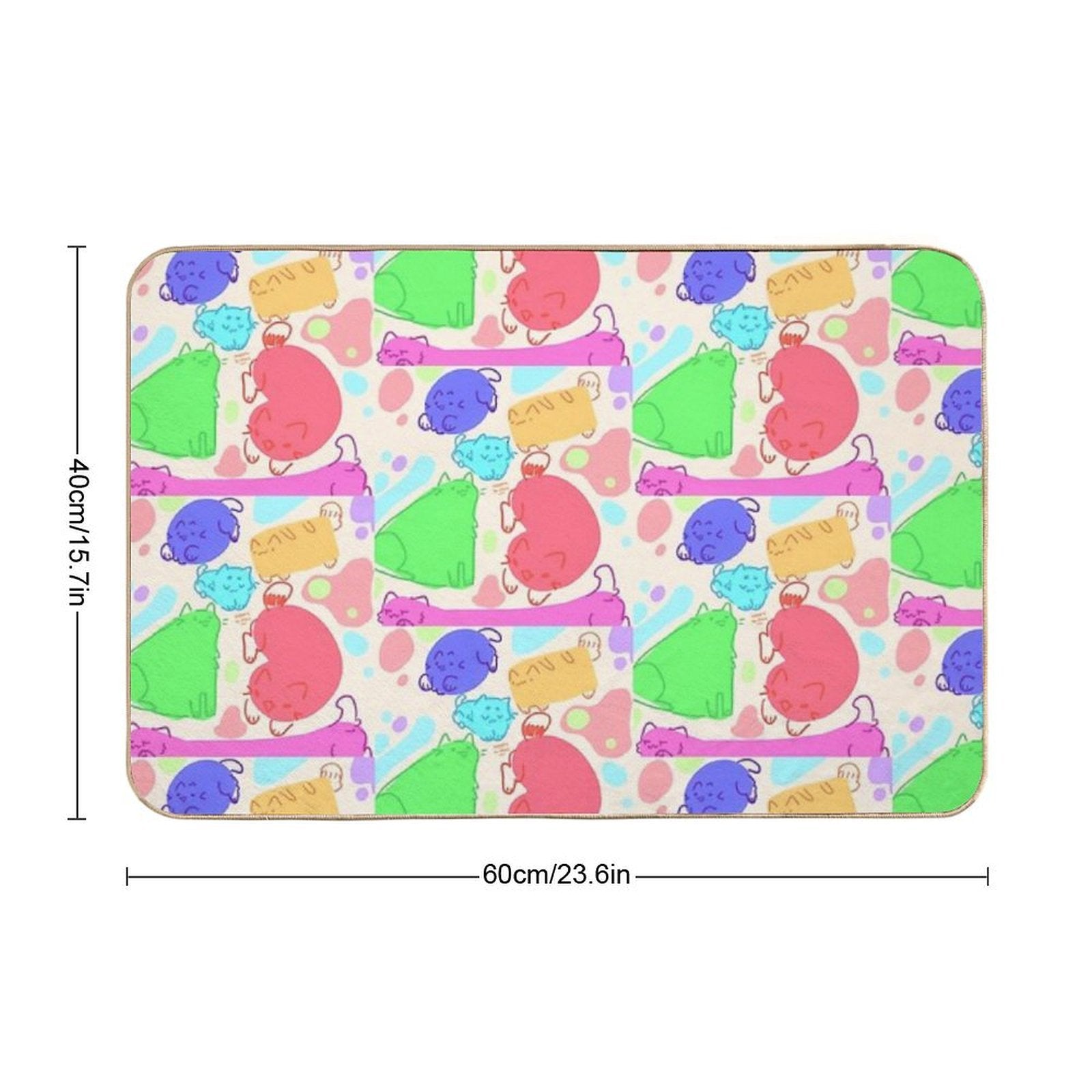 Crazy Cats  Easy To Clean Bath Mat