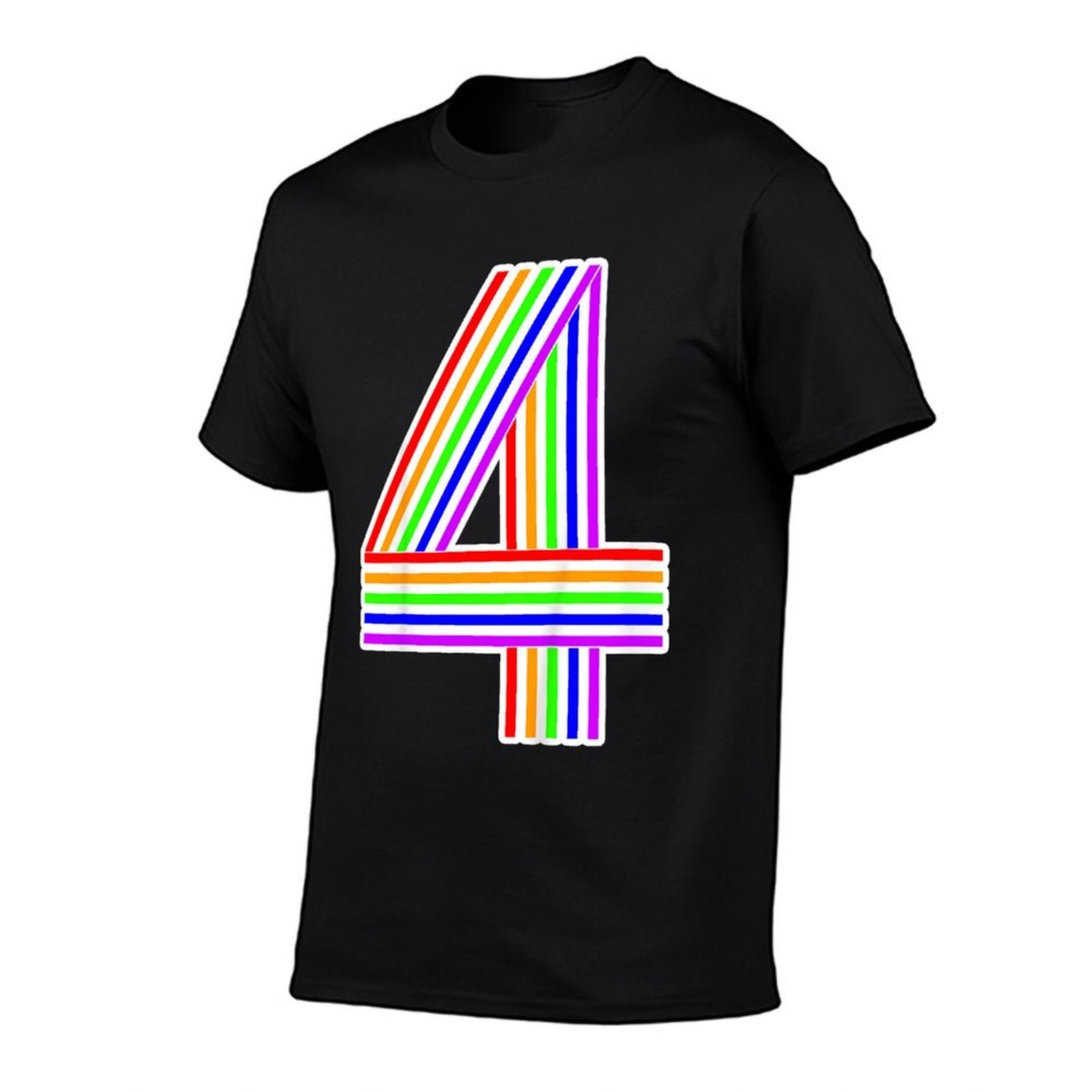 Kids Happy Family Clothing Rainbow 4th Birthday Number 4 T-shirt  Moisture-wicking T-Shirt