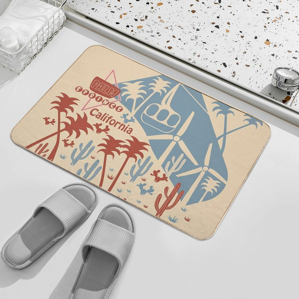 Mid Century Palm Springs California  Stain-Proof Bath Mat