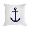 Navy Blue Anchor On White Soft Home Decor Throw Pillow