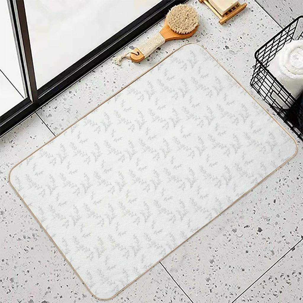 Minimalist Leaves Art  Toxin-Free Bath Mat