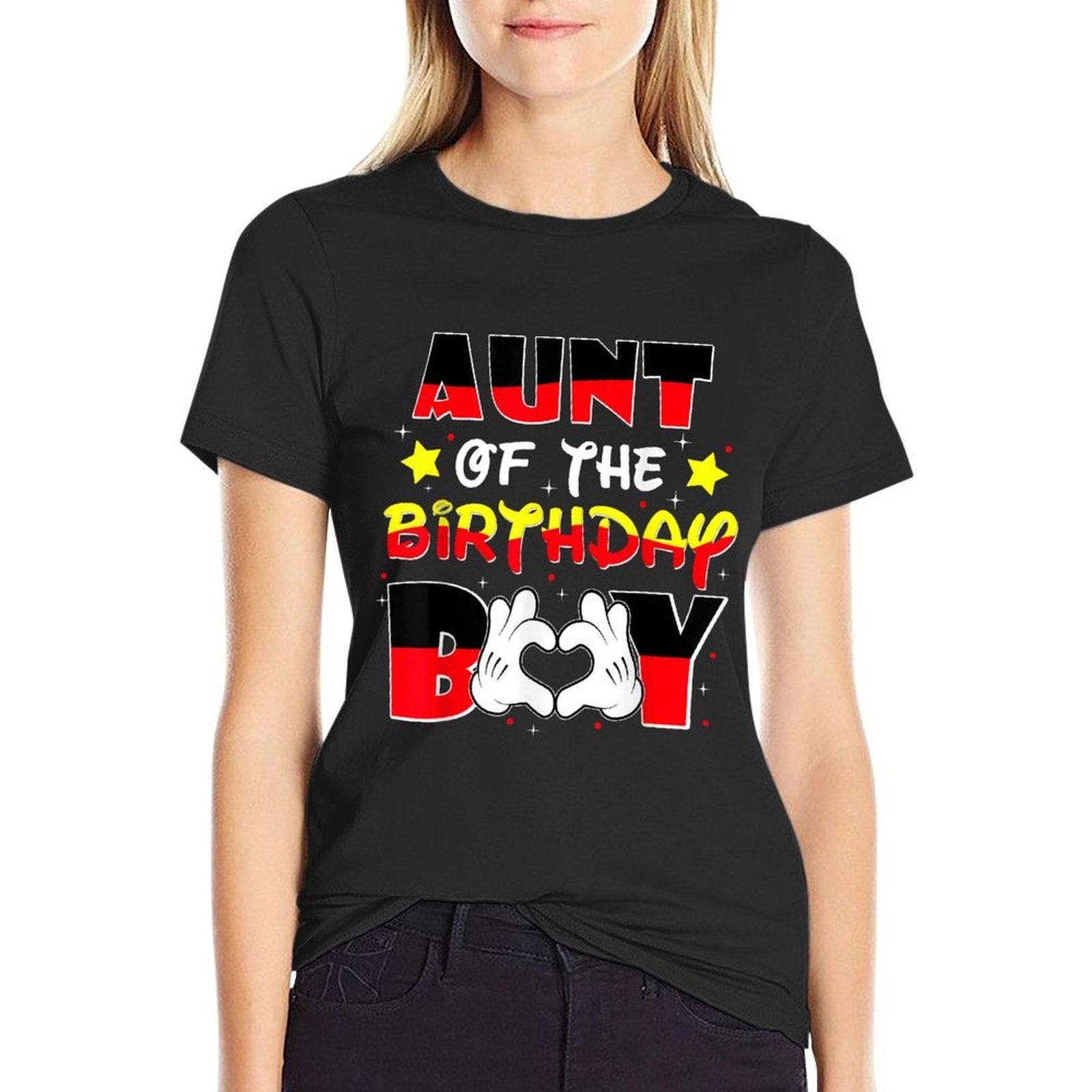 Aunt Of The Birthday Boy Matching Nephew Family Bday  Heathered Texture T-Shirt