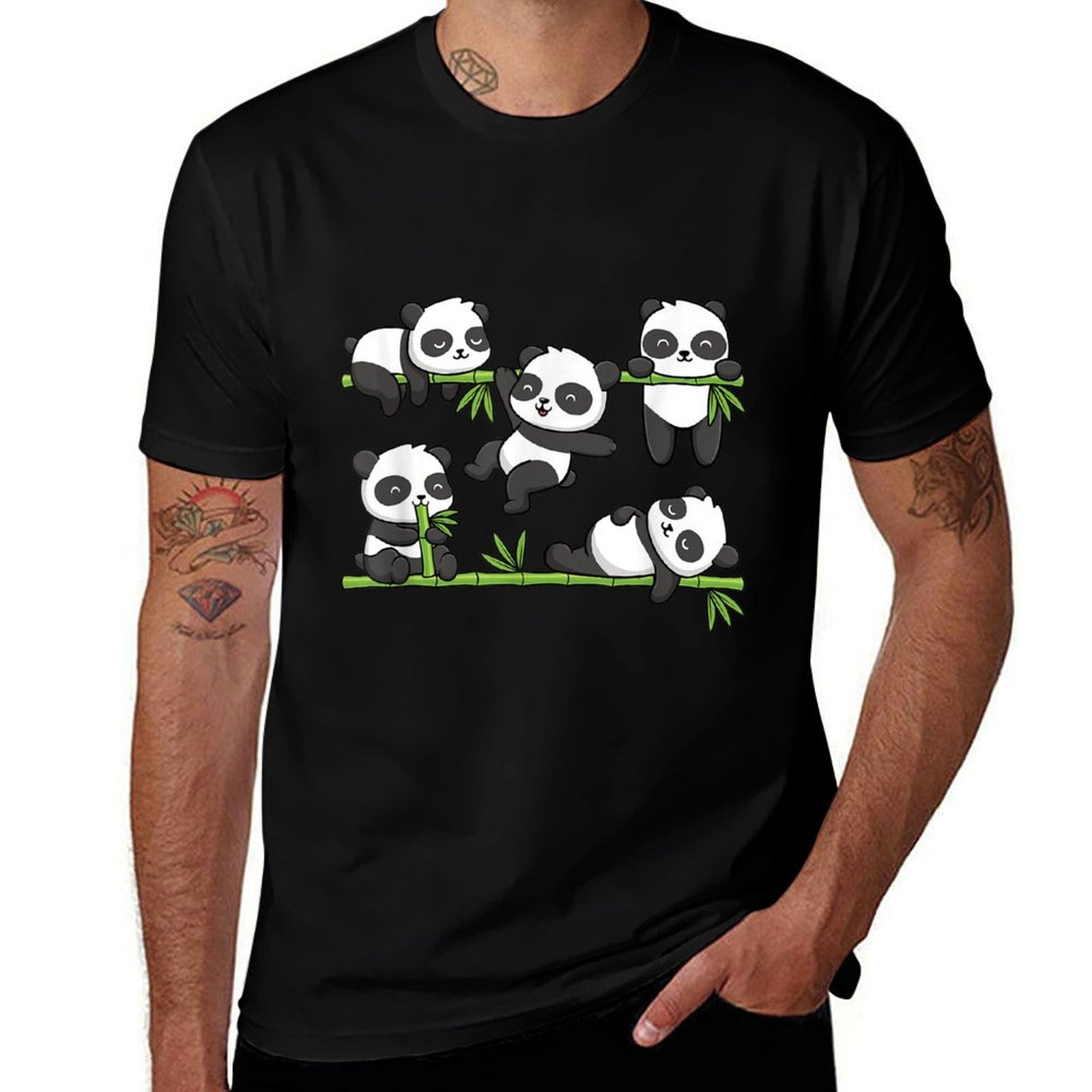 Cute Kawaii Panda Bear Panda Lover Men Women Kids  Stretchy T-Shirt
