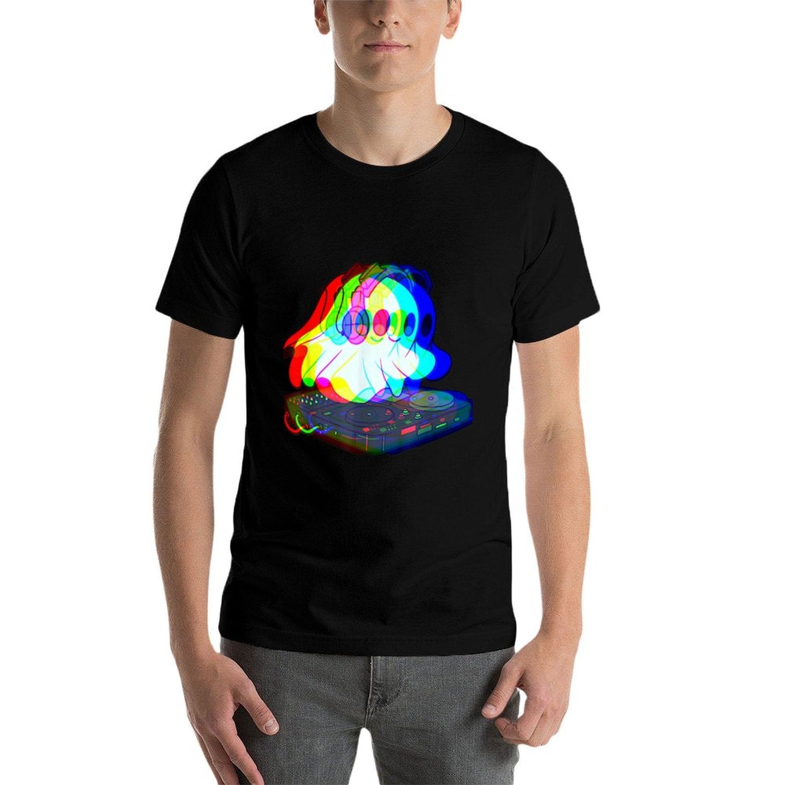 House Music Ghost Halloween Techno Rave Halloween Party  Graphic-printed T-Shirt
