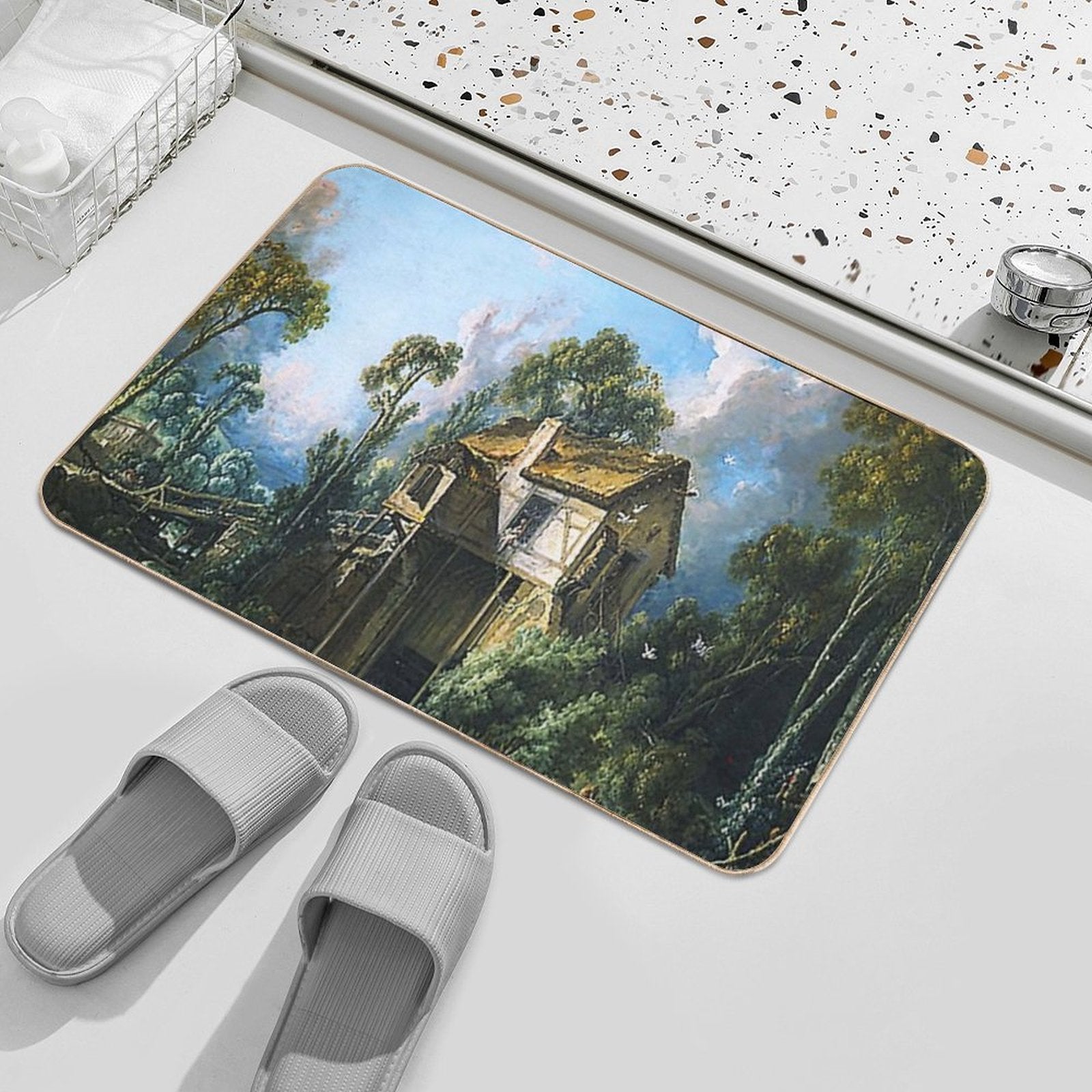 Francois Boucher Mill at Charenton  Toxin-Free Bath Mat