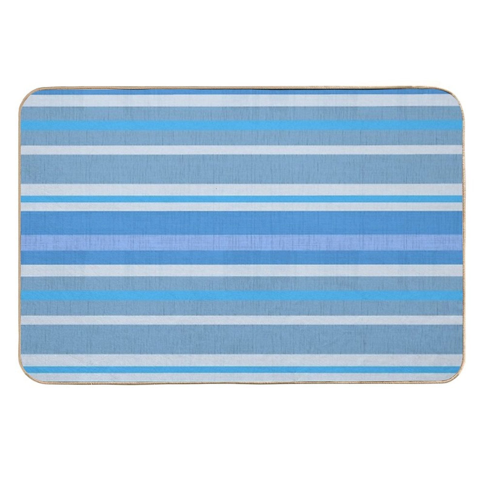 Trendy Blue Stripe Pattern  High-Traffic Bath Mat