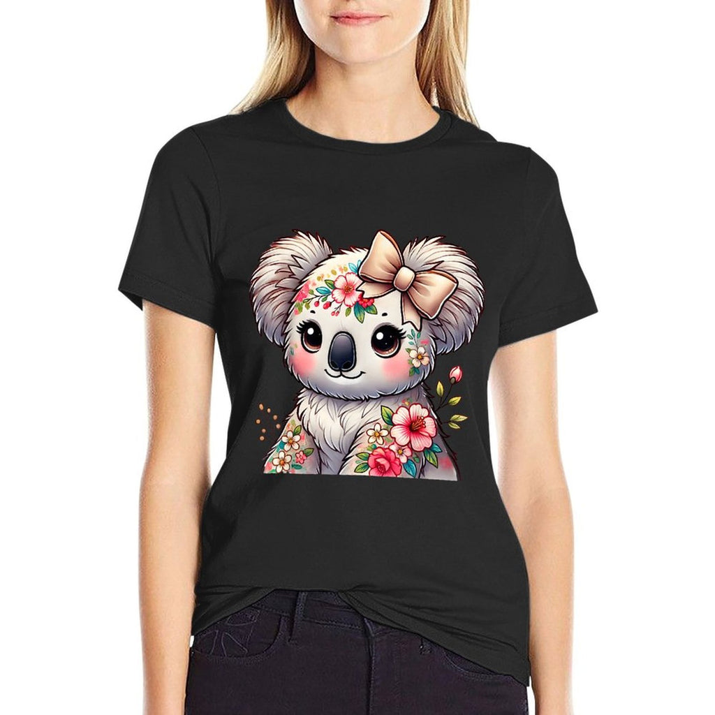 Floral Koala Flower Graphic  Graphic-printed T-Shirt
