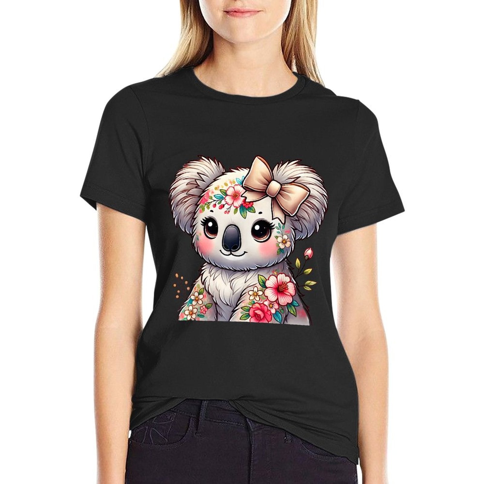 Floral Koala Flower Graphic  Graphic-printed T-Shirt