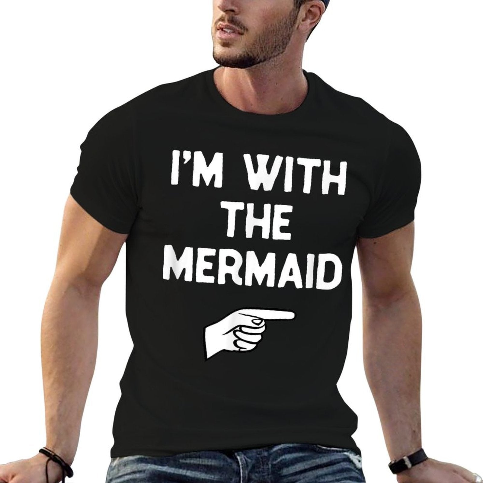 Im With The Mermaid Costume Halloween Matching Party  Slim-fit Cut T-Shirt