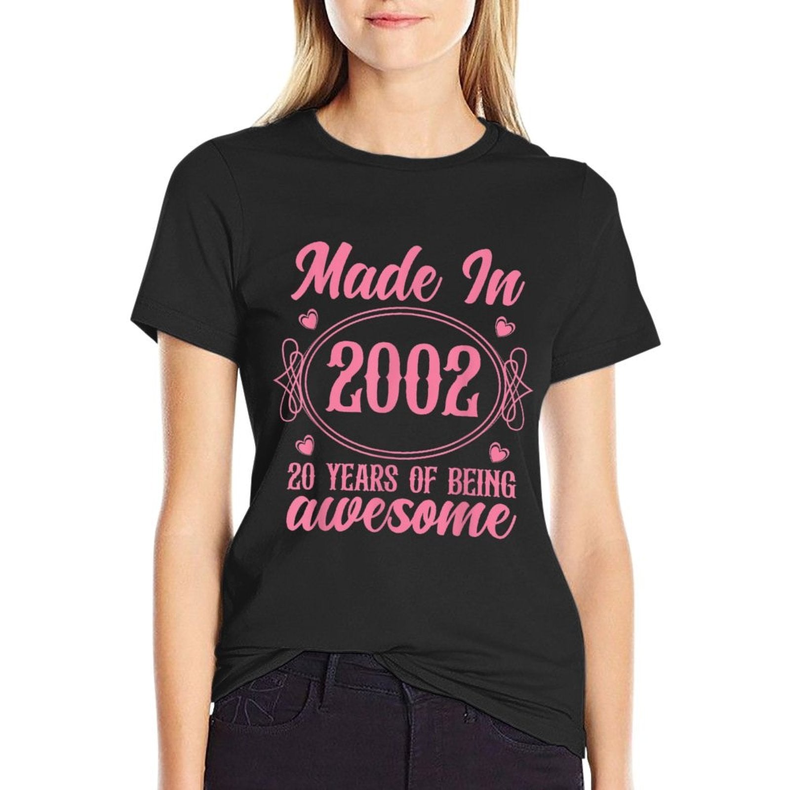 Awesome 20th Birthday Floral Born in The Year 2002  Breathable T-Shirt