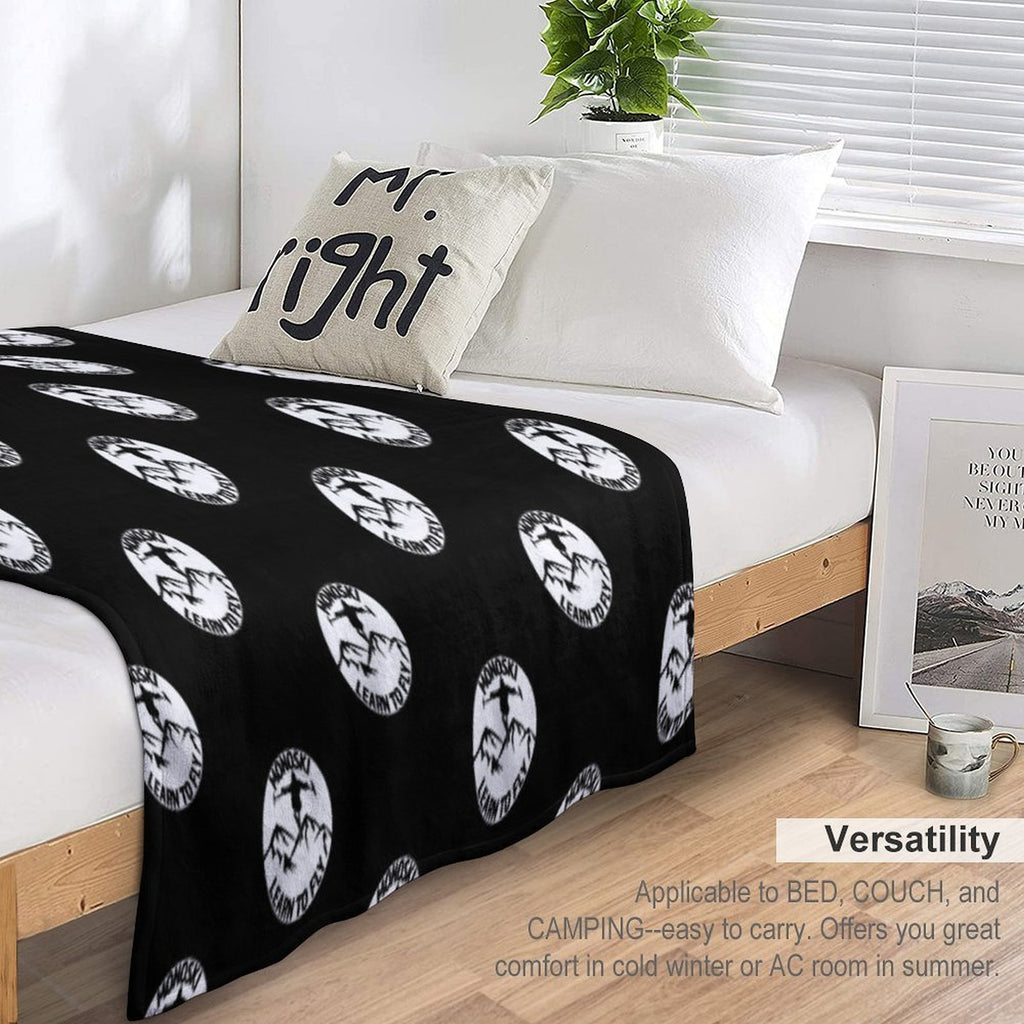 MonoSki - Learn To Fly - Great Gift for The Monoskier Eco-conscious Throw Blanket